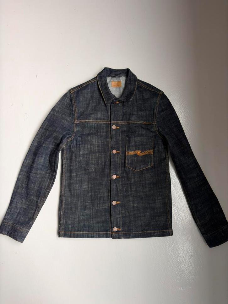 Nudie Jeans Ronny Dry Cross denim jacket maat S, Kleding | Heren, Jassen | Zomer, Zo goed als nieuw, Maat 46 (S) of kleiner, Blauw
