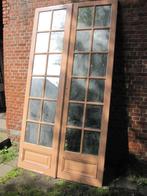 258,5hx133br Dubbele Franse eiken deuren met spiegelglas, Ophalen