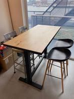 Grote Tafel met Krukken, Ophalen, Gebruikt, Twee, Bruin