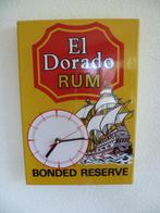 EMAILLE RECLAME KLOK"EL DORADO RUM"UIT JAREN 70/80, Verzamelen, Merken en Reclamevoorwerpen, Ophalen of Verzenden, Gebruikt, Reclamebord
