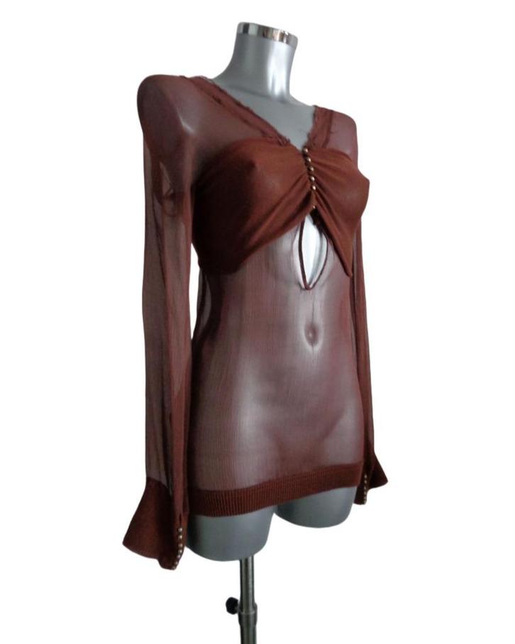 Patrizia Pepe 100% zijden blouse, IT44-NL38 NIEUW, kaartjes, Kleding | Dames, Blouses en Tunieken, Nieuw, Maat 38/40 (M), Bruin