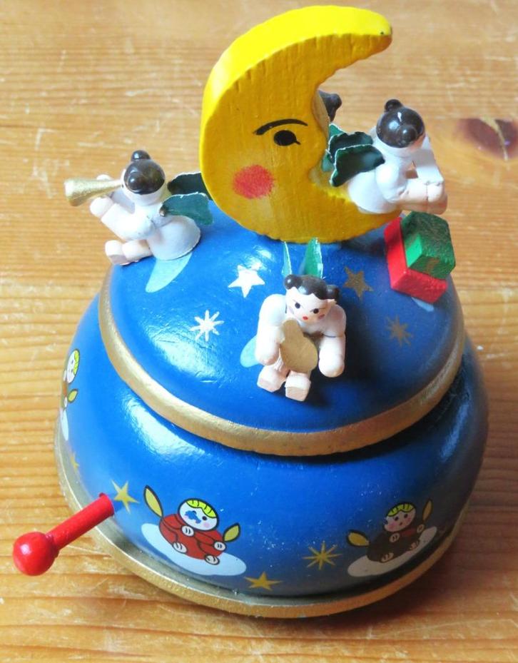 Duits houten Speeldoosje met Stille Nacht in originele doos., Diversen, Kerst, Ophalen of Verzenden