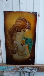 Vintage wanddecoratie afbeelding vrouw, Ophalen of Verzenden, Gebruikt