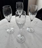 Vintage set 4 Franse champagne flutes glazen glas ip voet, Ophalen of Verzenden, Zo goed als nieuw, Overige typen