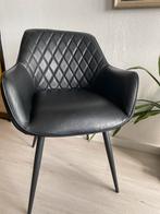 Zwarte leatherlook stoel- Modern design, Ophalen, Zwart, Leer, Zo goed als nieuw