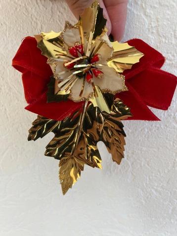 Vintage Kerst Versiering pointsettia goud blad zgan beschikbaar voor biedingen
