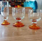 Oude glazen, glasservies, amberkleurig, Antiek en Kunst, Antiek | Glas en Kristal, Ophalen of Verzenden