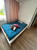 Malm bed, Ophalen, Gebruikt, Wit, Tweepersoons