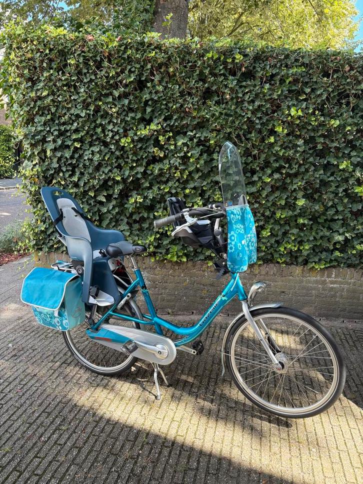 Mamafiets Gazelle Bloom (incl. voorzitje met windscherm), Fietsen en Brommers, Fietsen | Dames | Moederfietsen, Zo goed als nieuw