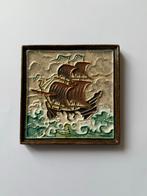 10 Porceleyne Fles Delft Cloisonne Tegels - Schepen Serie, Antiek en Kunst, Ophalen of Verzenden