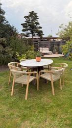 Bloomingville ovale Marmer Eettafel - Binnen/Buiten, Huis en Inrichting, Ophalen, Overige materialen, Gebruikt, 100 tot 150 cm