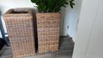 2 plantenbakken riet binnen/buiten, Tuin en Terras, Bloempotten, Ophalen, Overige materialen, 40 cm of meer, Zo goed als nieuw