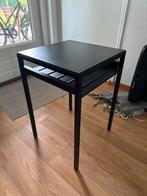 Zwarte LP Tafel / Bijzettafel, Huis en Inrichting, Tafels | Bijzettafels, Minder dan 55 cm, Metaal of Aluminium, Vierkant, Zo goed als nieuw