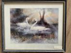 Schilderij Zwanen Familie, Antiek en Kunst, Kunst | Schilderijen | Klassiek, Ophalen