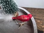 Vintage kerstbal vogeltje rood op clip 510, Diversen, *, Gebruikt, *, Ophalen of Verzenden