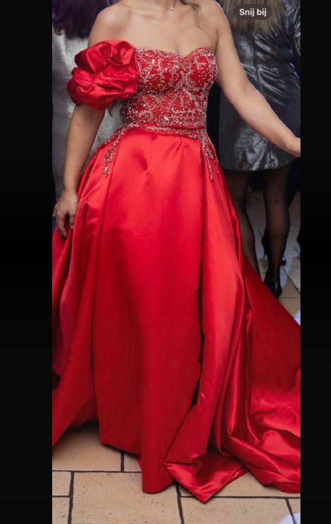 Henna jurk rood, Maat 38/40 (M), Galajurk, Ophalen of Verzenden, Zo goed als nieuw