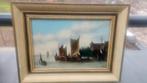 50x40cm ANTIEK ERFENIS havengezicht voor de kust scheveninge, Antiek en Kunst, Ophalen