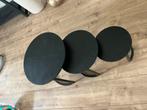 Bijzettafel set drie stuks visgraat zwart, Huis en Inrichting, Ophalen, Minder dan 55 cm, Rond, Zo goed als nieuw