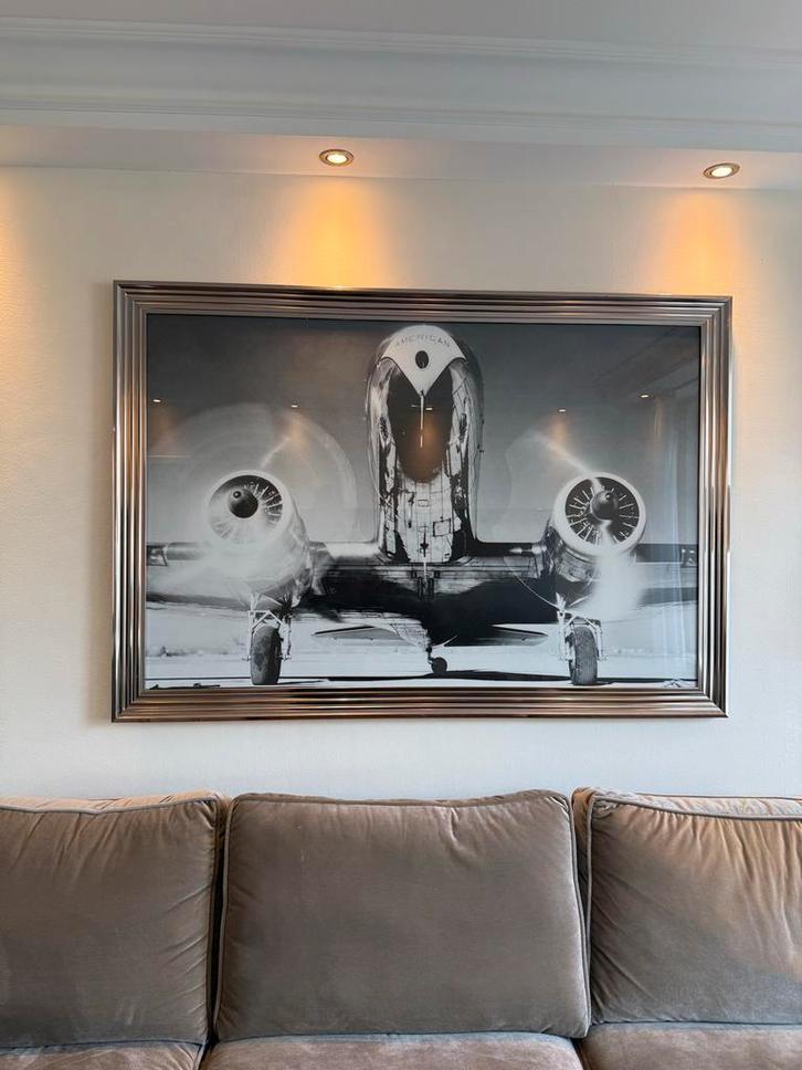 Vintage Vliegtuig Foto, Huis en Inrichting, Woonaccessoires | Schilderijen, Tekeningen en Foto's, Zo goed als nieuw, Foto of Poster