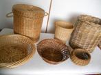 7 rieten manden plantenpotten jaren '70, Verzamelen, Ophalen, Huis en Inrichting