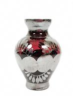 Antiek Venetiaans glas. Vaasje met zilveren overlay. Apart, Antiek en Kunst, Antiek | Vazen, Ophalen of Verzenden