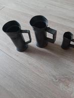 3 tinnen bekertjes met meerdere merktekens, Antiek en Kunst, Antiek | Tin, Ophalen of Verzenden