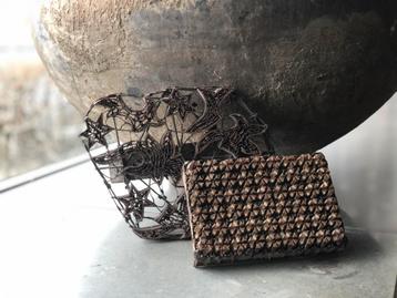 Set koperen was batik stempels oosters beschikbaar voor biedingen