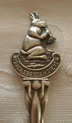 Oud verzilverd lepeltje Konijn - Dierenbescherming - Geha, Antiek en Kunst, Antiek | Bestek, Ophalen of Verzenden