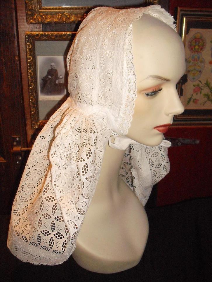 * Lange muts voor meisje / klederdracht Walcheren / Zeeuws *, Antiek en Kunst, Antiek | Kleding en Accessoires, Kinderen, Verzenden