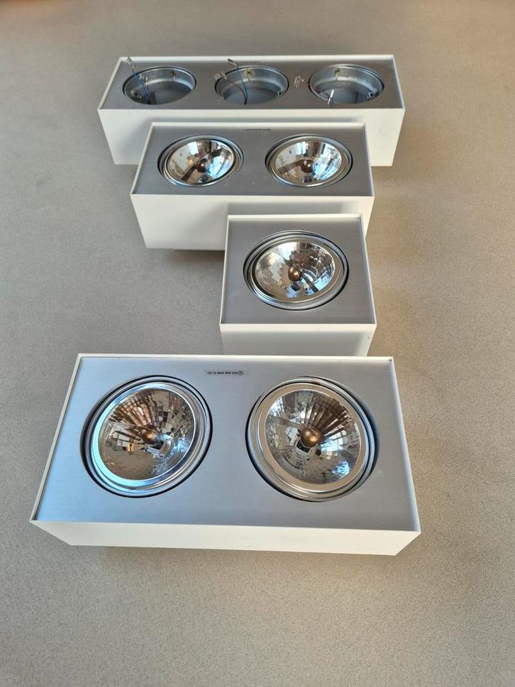 Philips Lirio Bloq Spots - Enkel, Dubbel, Driedubbel, Huis en Inrichting, Lampen | Spots, Gebruikt, Metaal of Aluminium, Ophalen
