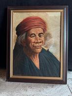 Olieverfschilderij op tabaksbladeren, Ophalen