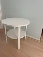 Witte ronde bijzettafel te koop, Minder dan 55 cm, Rond, Zo goed als nieuw, Hout