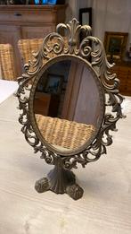 Franse antieke kaptafel spiegel kantelbaar 41cm hoog, Minder dan 100 cm, Minder dan 50 cm, Ophalen of Verzenden, Ovaal