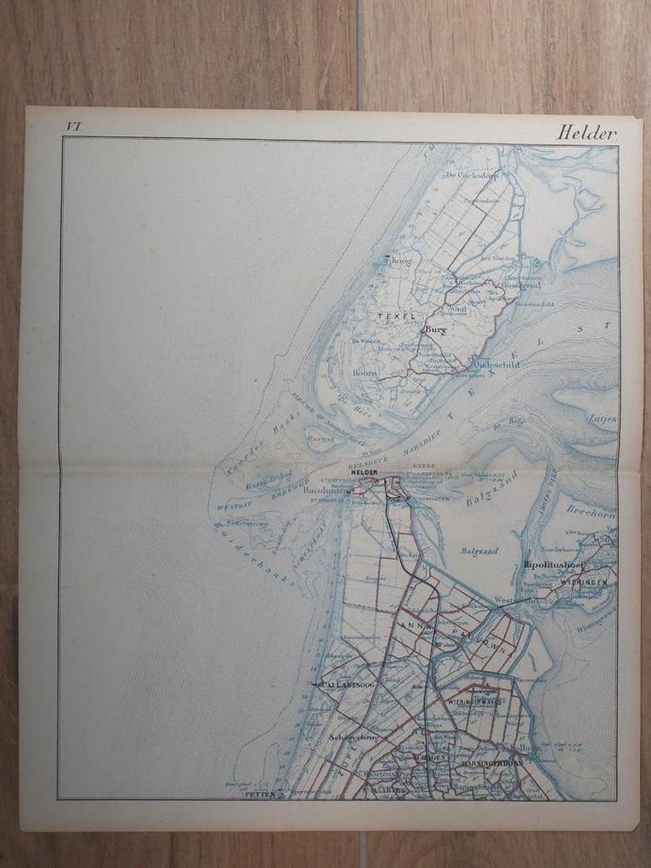 06  / Den Helder / den Burg / Den Koog / Petten Litho 1885, Antiek en Kunst, Kunst | Litho's en Zeefdrukken, Ophalen of Verzenden