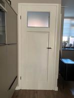 Massief houten paneeldeur met glas, Doe-het-zelf en Verbouw, Ophalen, Gebruikt, Minder dan 80 cm, Binnendeur