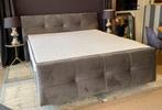 Boxspring 180x200 Grijs Direct/Leverbaar/Enschede E-1249, Nieuw, #Boxspring#Velvetstof#Grijs#Pocket#180cm., Grijs, 180 cm