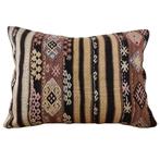 Kelimkussen 50x70 van vintage kelim in koper donkerbruin, Yazgibi, Bruin, Verzenden, Nieuw