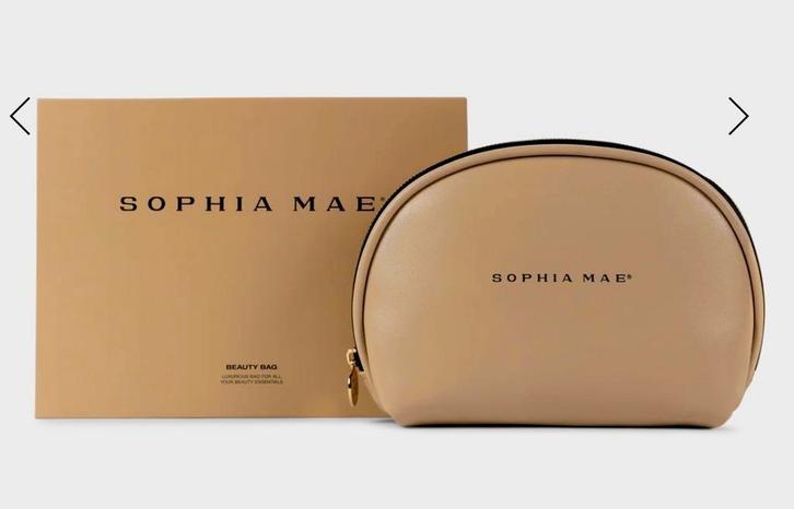 Nieuw Sophia Mae toilettas in giftbox, Sieraden, Tassen en Uiterlijk, Toilettassen, Zo goed als nieuw, Dame, Beige, Ophalen of Verzenden