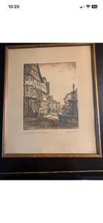 Originele ets Fritz Zimmer-Lowenapotheke Bad Wildungen 1930, Ophalen of Verzenden