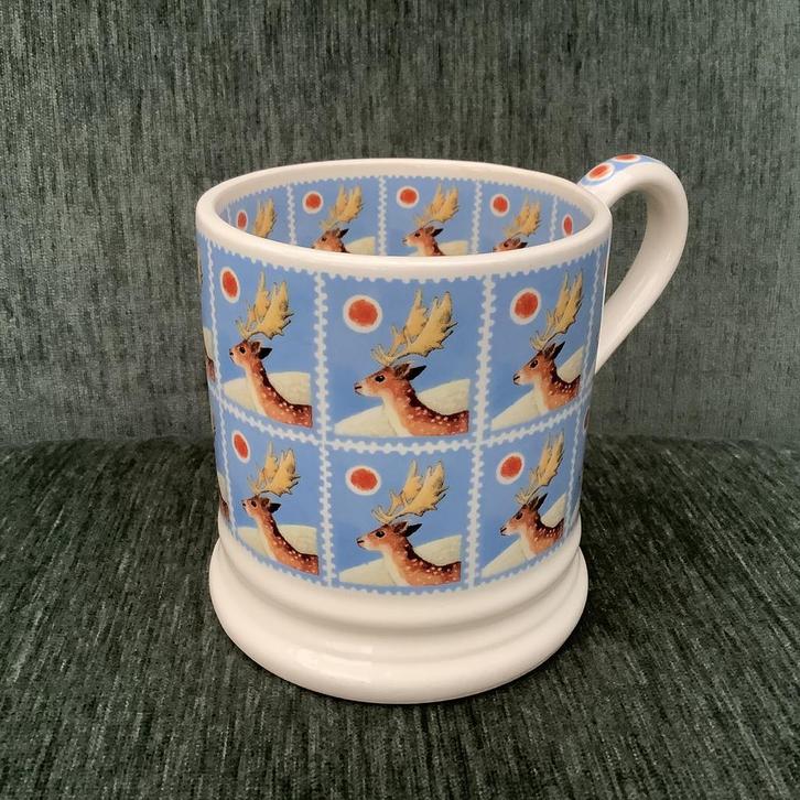 Emma Bridgewater- servies- CHRISTMAS Stamps DEER 🦌Mug- 2014, Huis en Inrichting, Keuken | Servies, Nieuw, Kop(pen) en/of Schotel(s)