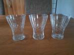 3 Limonadeglazen met Geslepen Motieven, Antiek en Kunst, Antiek | Glas en Kristal, Ophalen