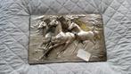 3 D van paarden schilderij 925 silver gold plated, Antiek en Kunst, Ophalen