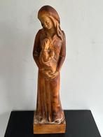 Groot oud houtsnijwerk Maria beeld 52 cm, Antiek en Kunst, Ophalen of Verzenden