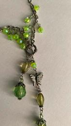 Ketting - groen met vlinder, Ophalen of Verzenden, Zo goed als nieuw, Groen, Overige materialen
