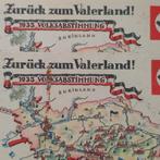 Zurück zum Vaterland Nazi Duitsland postkaart 1935, 2 stuks, Ophalen, Briefkaart