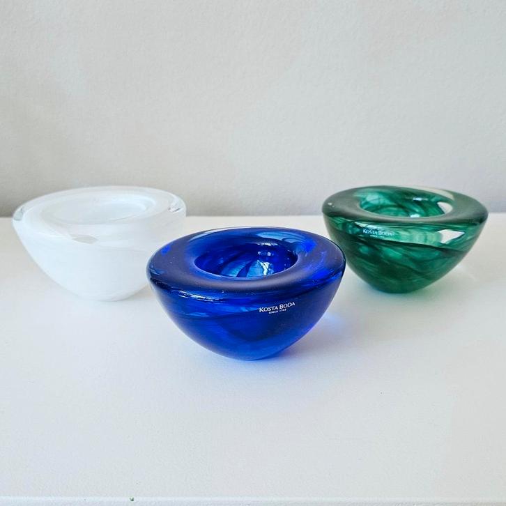 Vintage Kosta Boda Sweden 'Atoll' kandelaar, Anna Ehrner, Antiek en Kunst, Antiek | Glas en Kristal, Ophalen of Verzenden