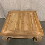 Opium salontafel - massief teak - 80 x 80 cm - TTM Wonen, 50 tot 100 cm, Nieuw, Landelijk, Minder dan 50 cm