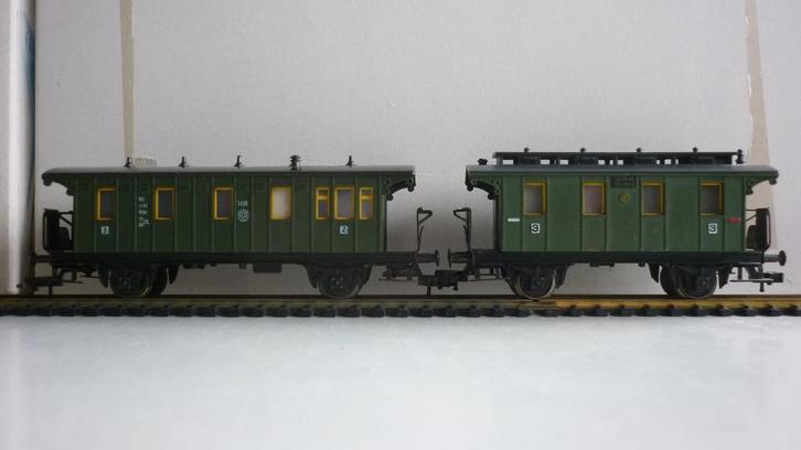 2 Fleischmann H0 1400 + 1401 personen wagons, Hobby en Vrije tijd, Modeltreinen | H0, Gebruikt, Wagon, Gelijkstroom, Fleischmann
