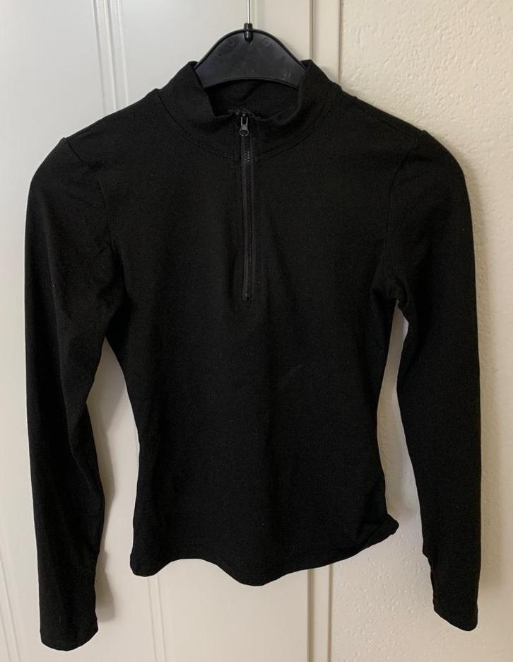 Zwart topje met rits en lange mouw, maat S, Kleding | Dames, Tops, Zo goed als nieuw, Maat 36 (S), Zwart, Lange mouw, Ophalen of Verzenden