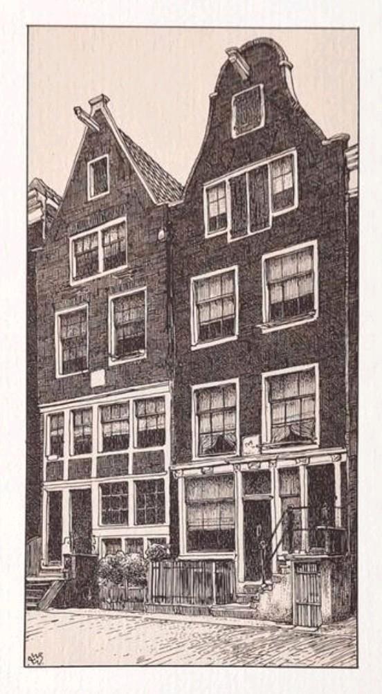 Bickersgracht Amsterdam - Wenckebach 1970, Antiek en Kunst, Kunst | Etsen en Gravures, Ophalen of Verzenden